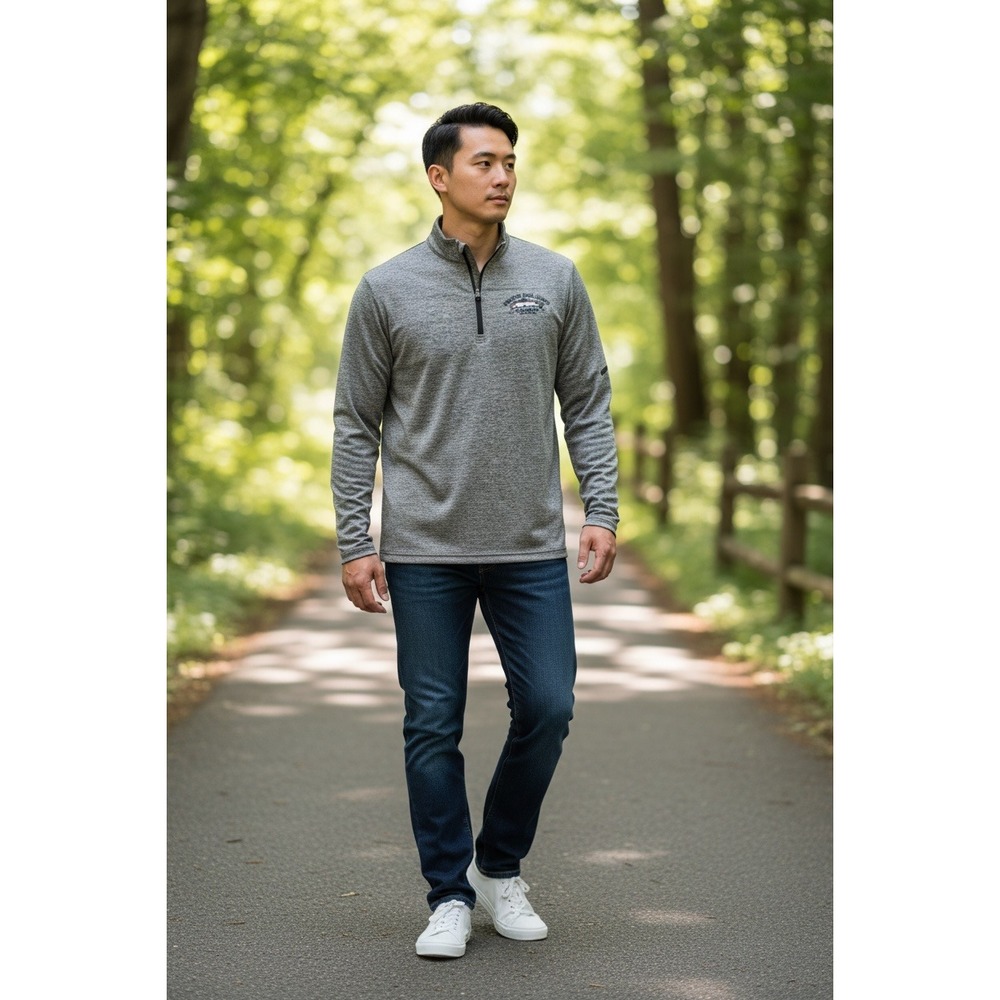 Mens Beacon Hill Forge Drift Creek 1/4 Zip Pullover ‎ Gray Long Sleeve Sz M